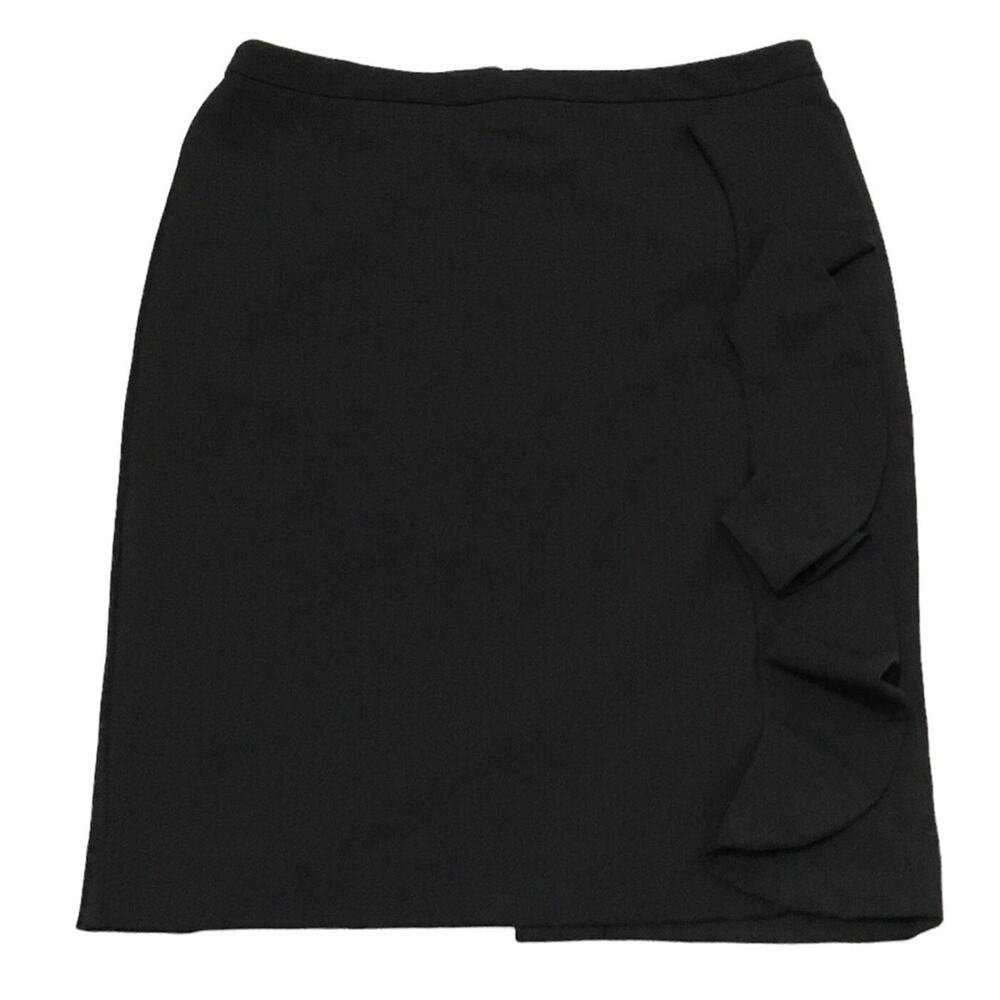 Alfani Waterfall Ruffle Charcoal Grey Pencil skirt size 6P